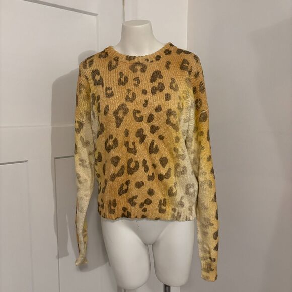 Mother size Small Don't Sweat It Leopard Print Mob Wife Y2K Preppy Sweater - Picture 1 of 10